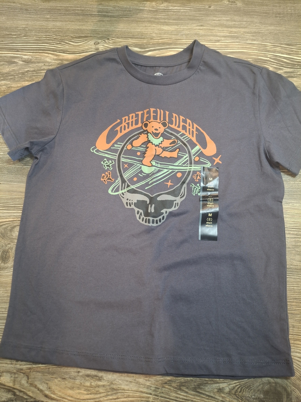Grateful Dead Men's Graphic T‑Shirt in Charcoal with Orange Accent